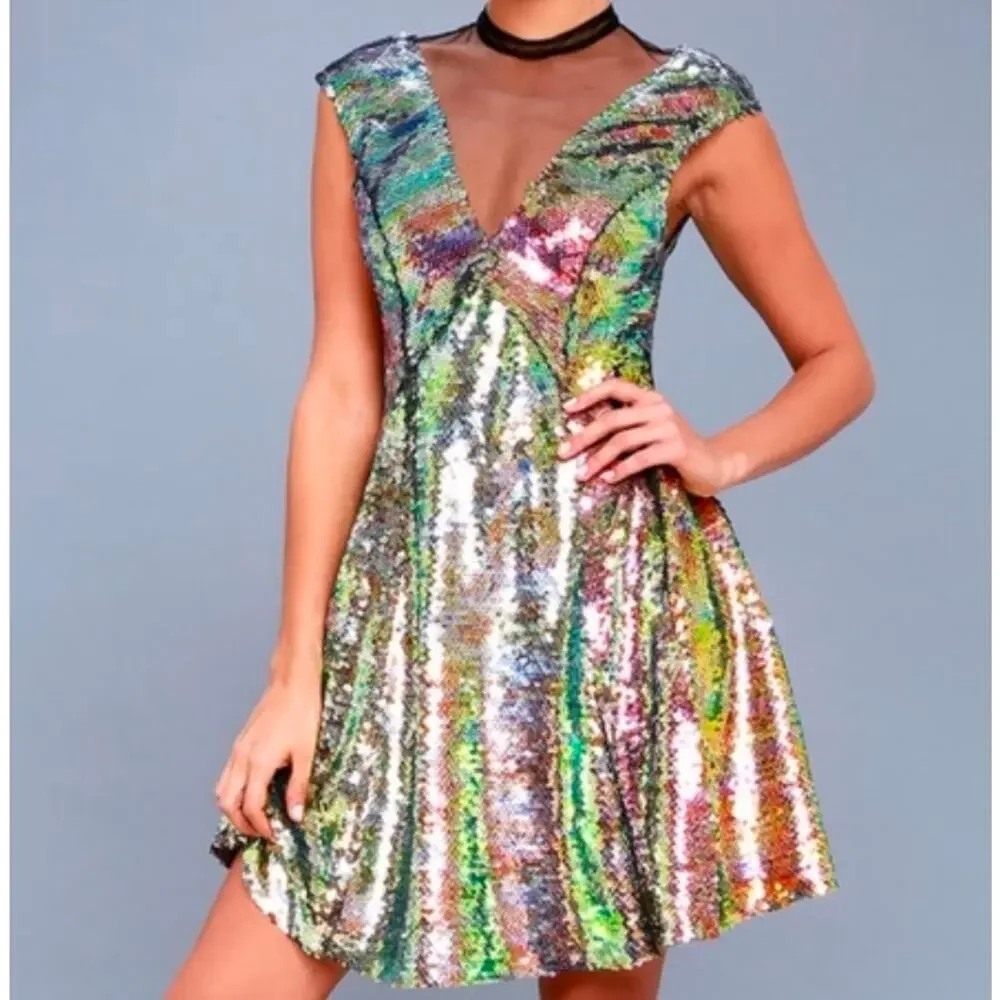Free People Multicolor Sequin Midi Dress